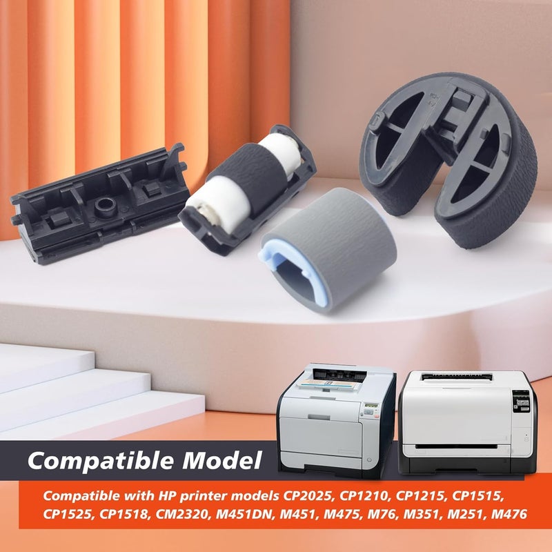 Mhrxusd Full Paper Pickup Roller Kit Compatible with HP Printer Models CP2025 CP1210 CP1215 CP1515 CP1525 CP1518 CM2320 M451DN M475 M476 - Image 3